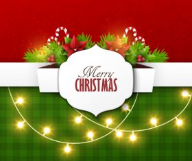 Merry christmas greenting card with paper lebels vector