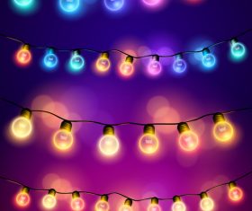 Merry christmas lishts backgrounds vector graphics 02