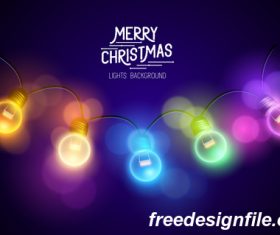 Merry christmas lishts backgrounds vector graphics 03