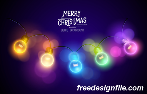 Merry christmas lishts backgrounds vector graphics 03