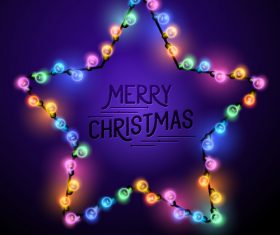 Merry christmas lishts backgrounds vector graphics 06