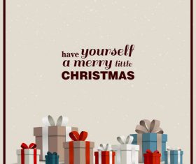 Merry little christmas greenting card vector