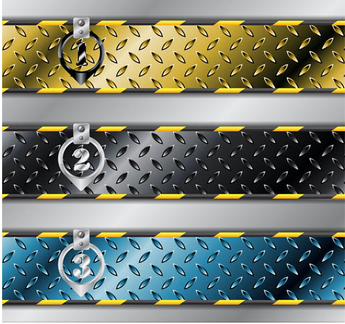 Metal Step Banners vector graphics