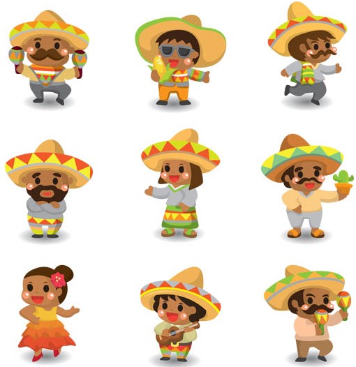 Mexican Characters vector