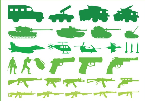 Military Vehicles Weapons Graphics vector