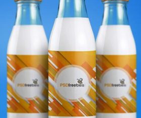 Milk Bottle Packaging PSD Template