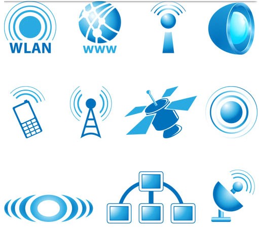 Mobile Blue Icons art vector