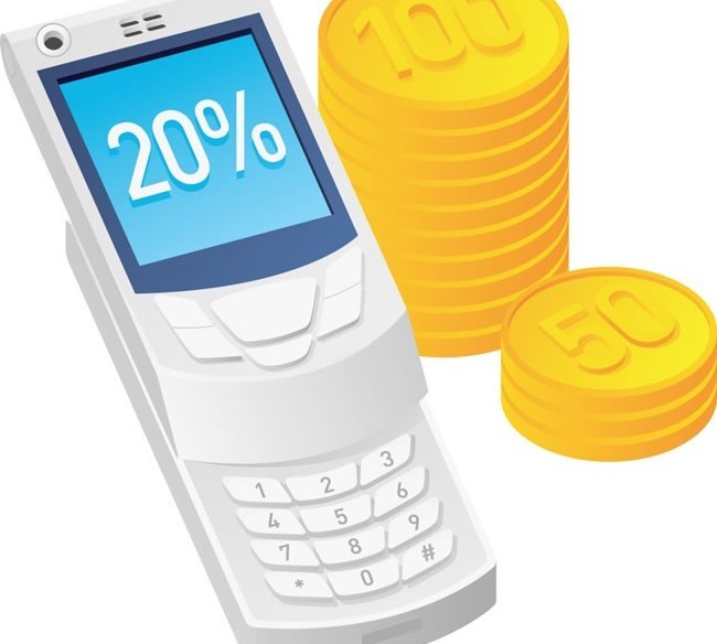 Mobile phone calculator figure vector
