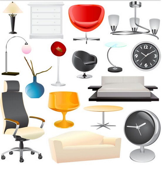 Modern Office Furniture vectors graphic