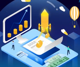 Modern finance technology vector illustration