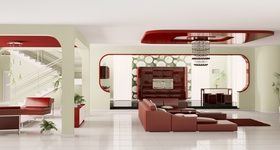 Modern loft with and living room Stock Photo 02