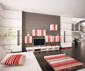 Modern loft with and living room Stock Photo 03