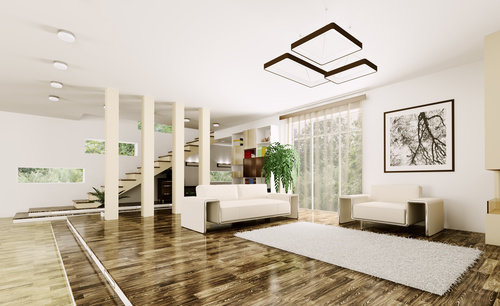 Modern loft with and living room Stock Photo 07