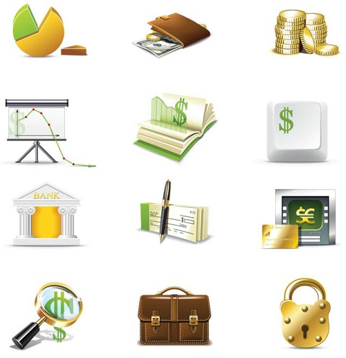 Money Vivid Icons creative vector