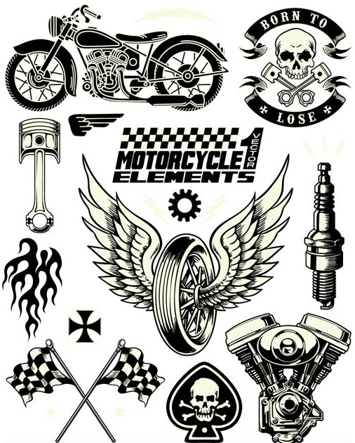 Motorcycle Symbols art vector