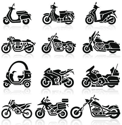 Motorcycles Silhouettes vector