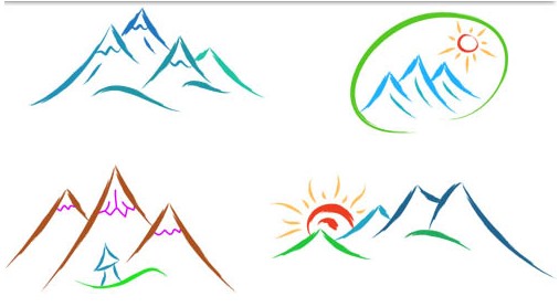 Mountain Logotypes set vector