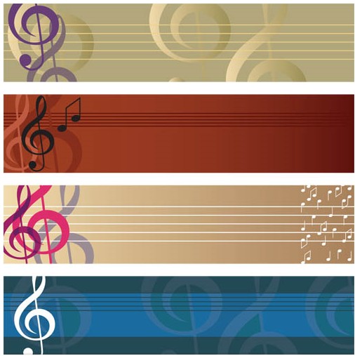 Music Banners free vector