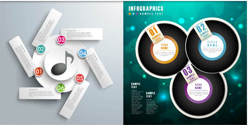 Music Infographics Backgrounds vector material