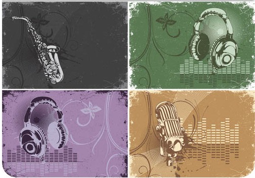 Music Style Backgrounds vector design