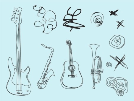Musical Doodles creative vector