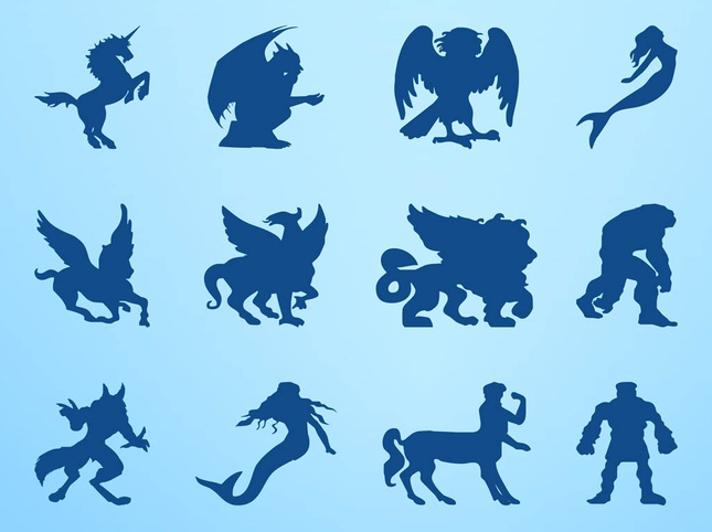 Mythological Creatures Graphics art vector set