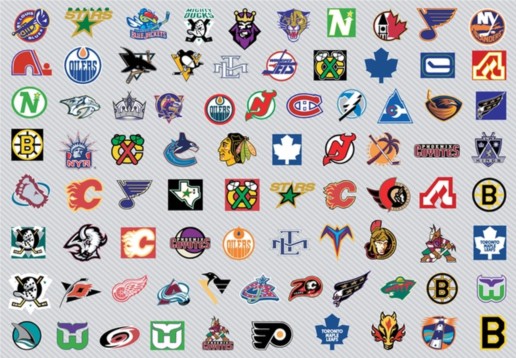 NHL Hockey Logos shiny vector