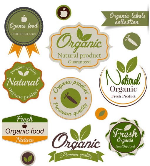 Natural Food Labels vectors