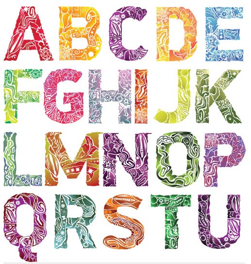 Natural Style Alphabet vector