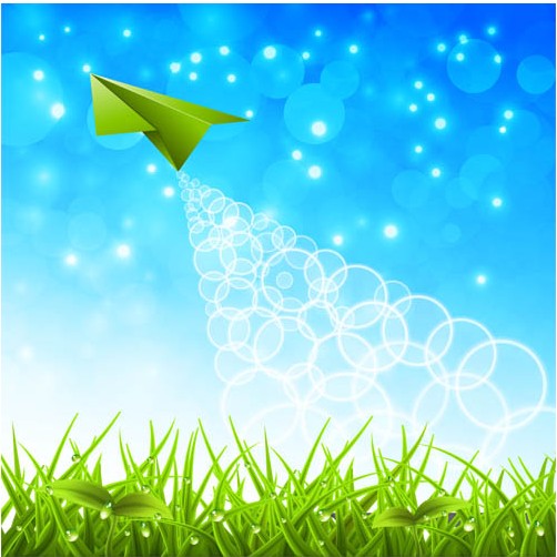 Nature Backgrounds with green grass vector set
