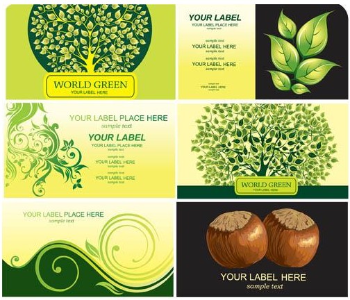 Nature Cards free vector