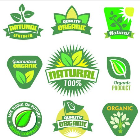 Nature Green Labels art vector
