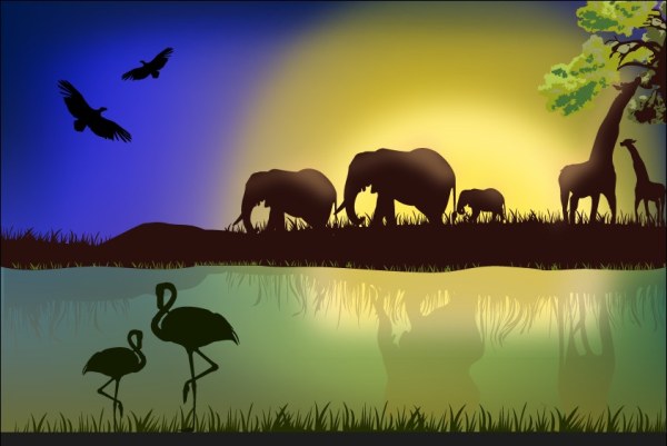 Nature with Animal vector set