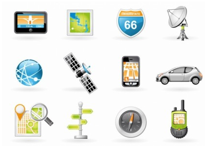 Navigation and Transport Icons vector