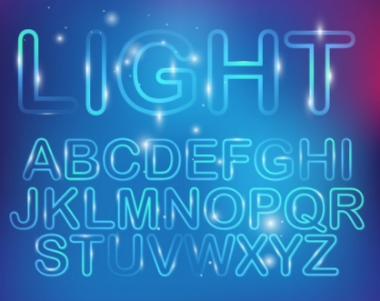 Neon light font Free vectors graphic