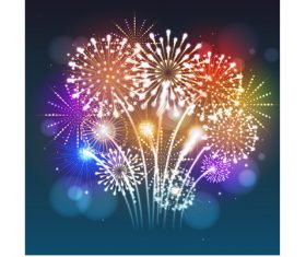 New year festvial firework background vector material