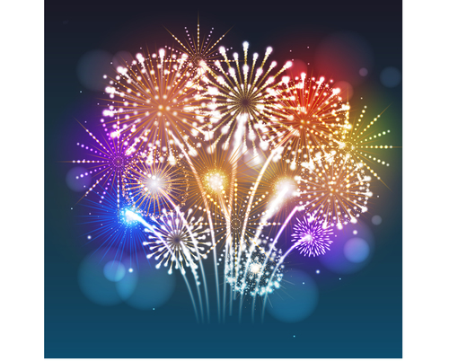 New year festvial firework background vector material