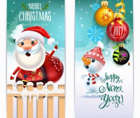 New year with merry christmas vertical banners template vector 02