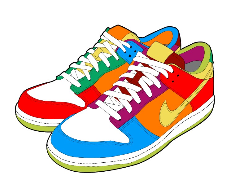 Nike sports shoes vector free download