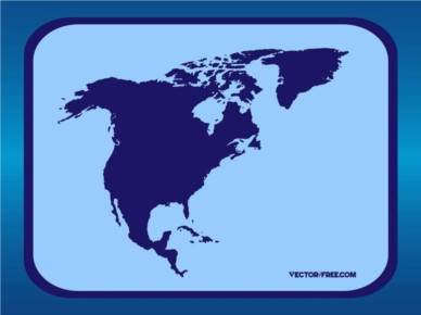 North Americ Continent vector