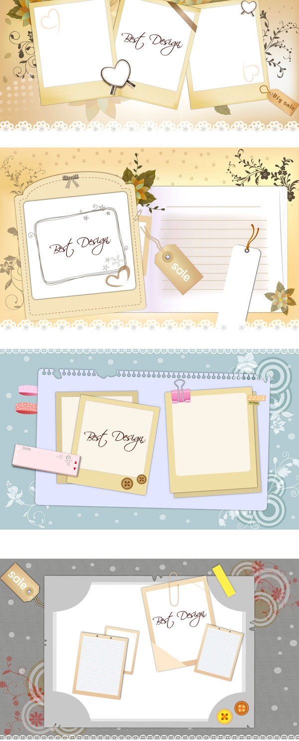 Notepad message board background vectors