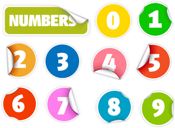 Number Sticker vector