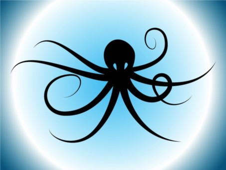 Octopus Silhouette Illustration vector