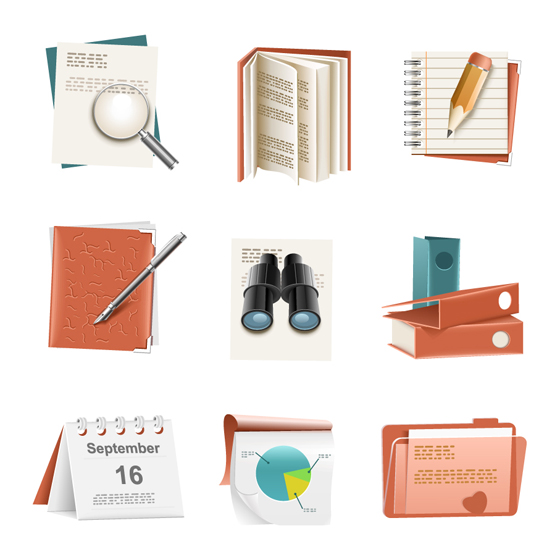 Office Objects icons design vectors