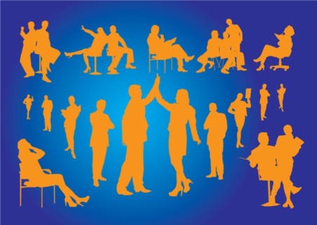 Office Silhouettes vector