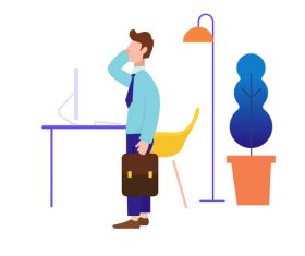 Office business people hand drawn vector