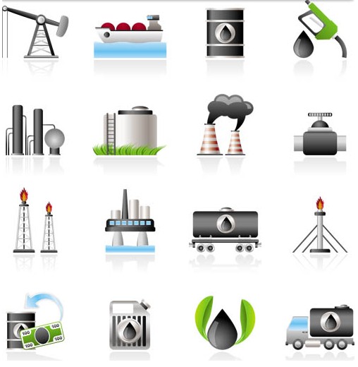 Oil Icons free vector design