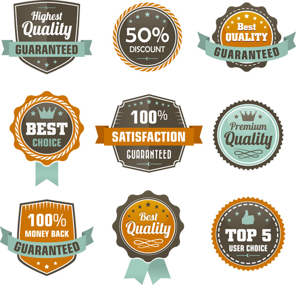 Old labels vector graphics