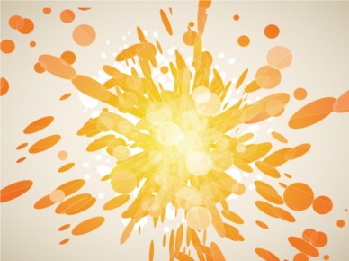 Orange Explosion Graphics set vector