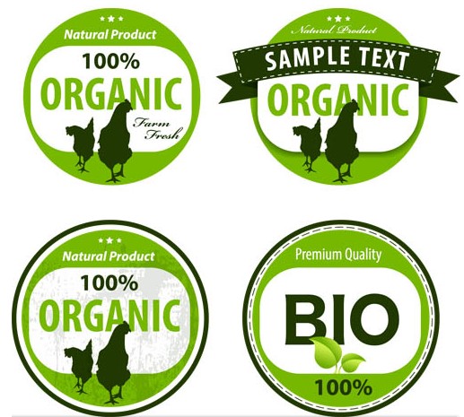 Organic Green Labels vector graphic